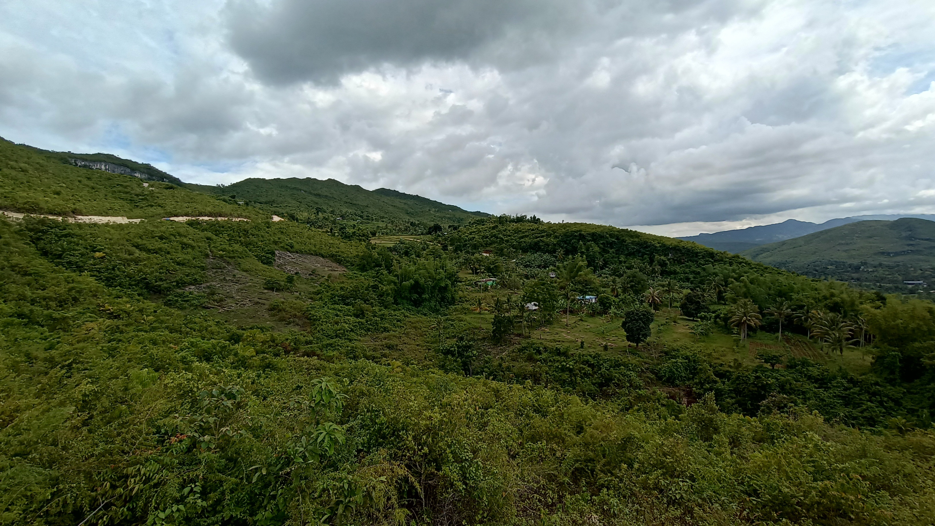 Mountain ridge with clouds